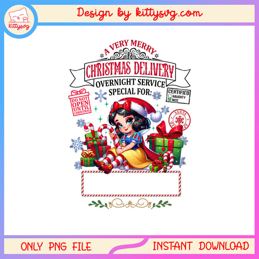 Snow white very merry christmas delivery png, disney snow white png