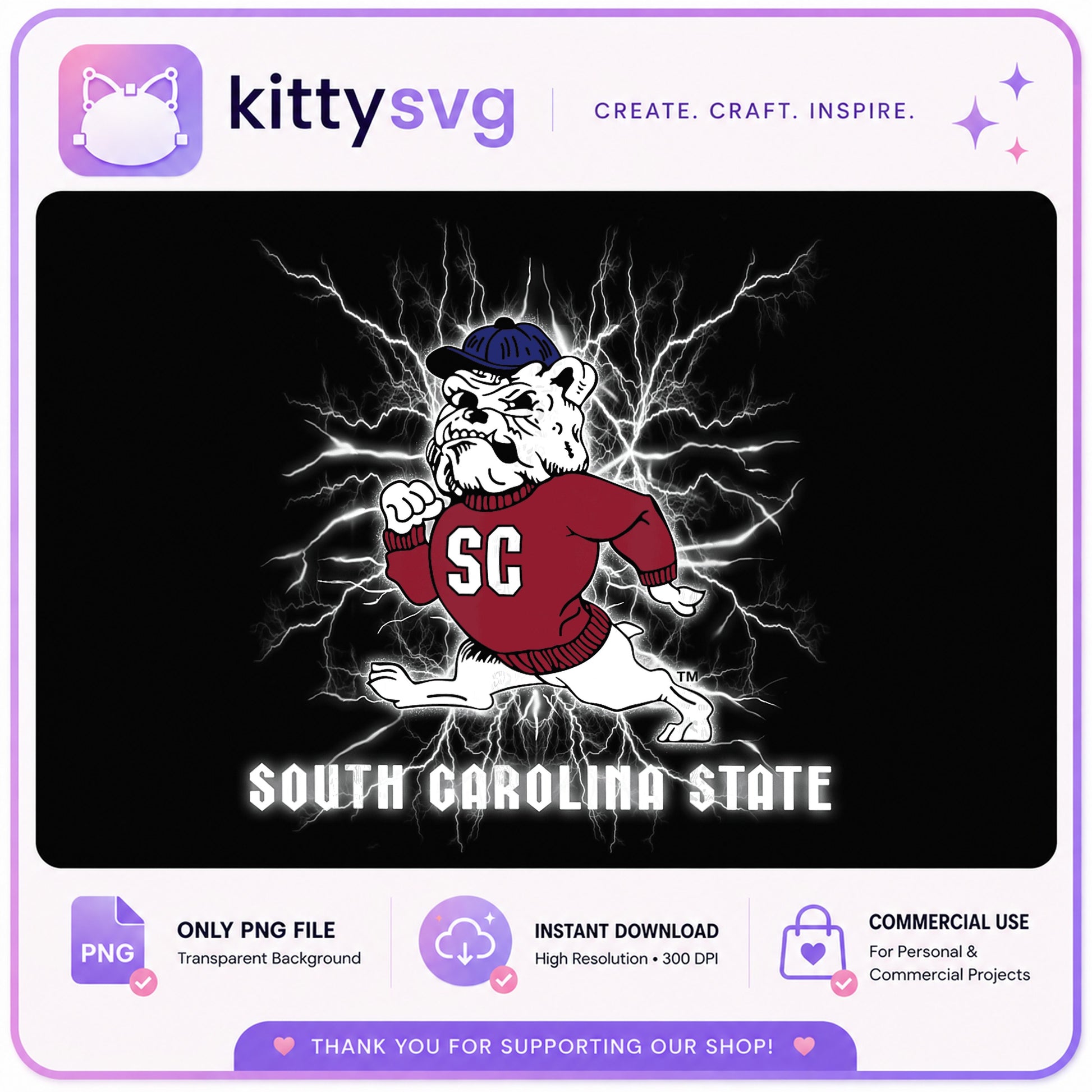 South Carolina State Bulldogs PNG, SC State Mascot PNG, College PNG