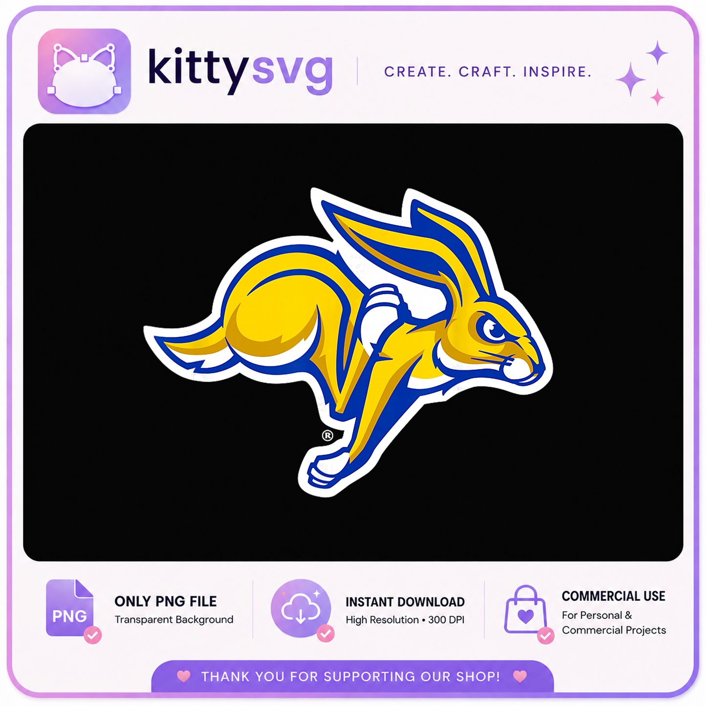 South Dakota State Jackrabbits PNG, SDSU Mascot PNG, College PNG