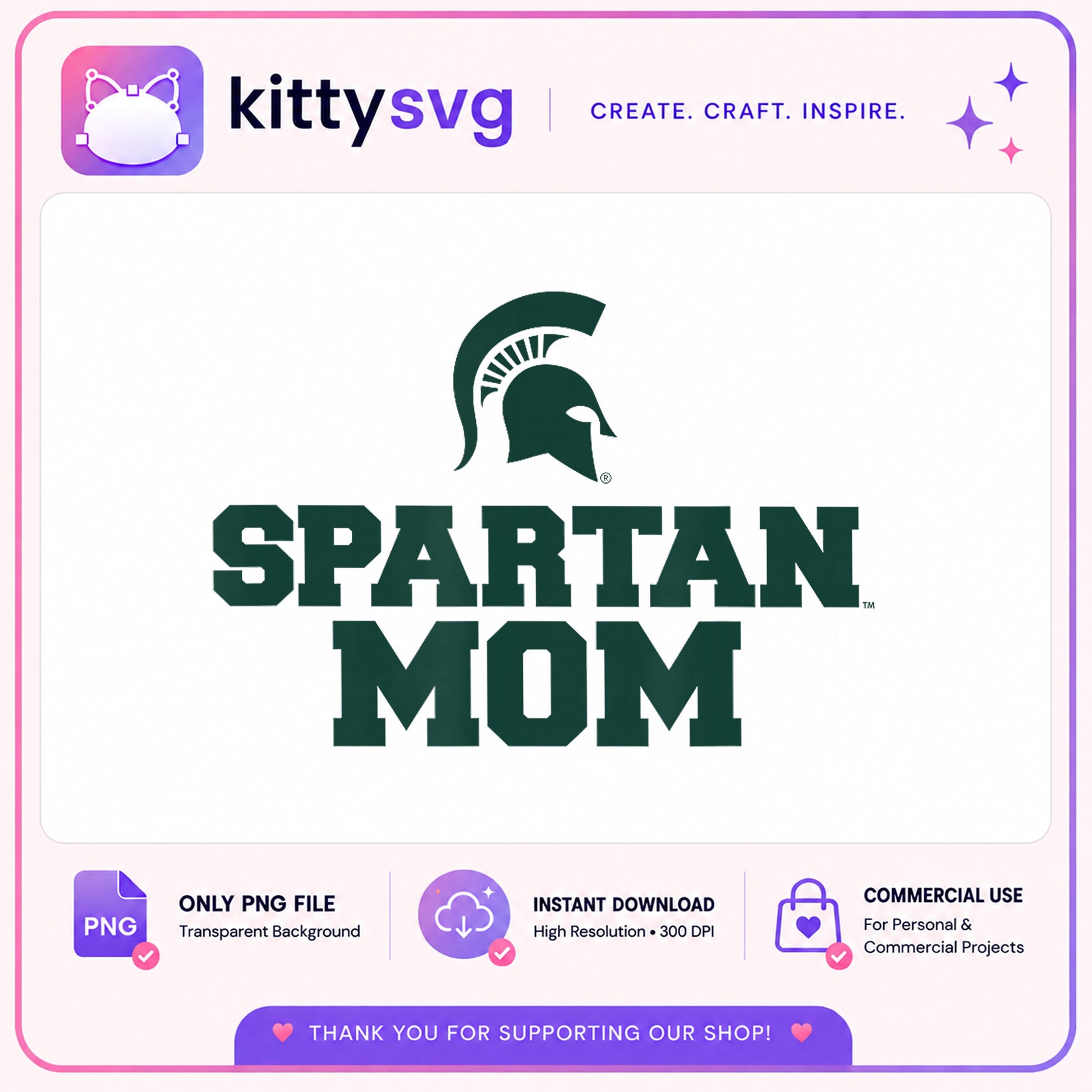 Spartan Mom PNG, Michigan State Spartans PNG, Football Mom PNG