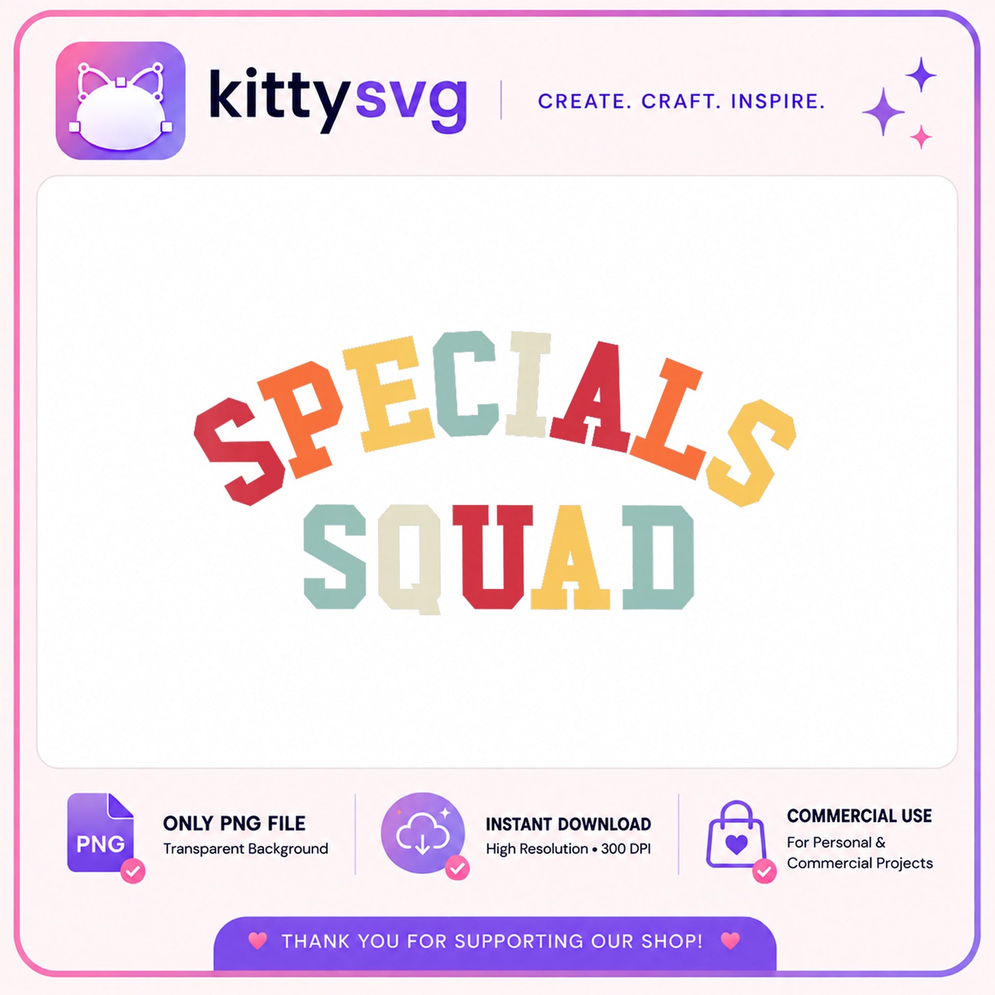 Specials Squad PNG, Teacher Squad Shirt, School Team PNG