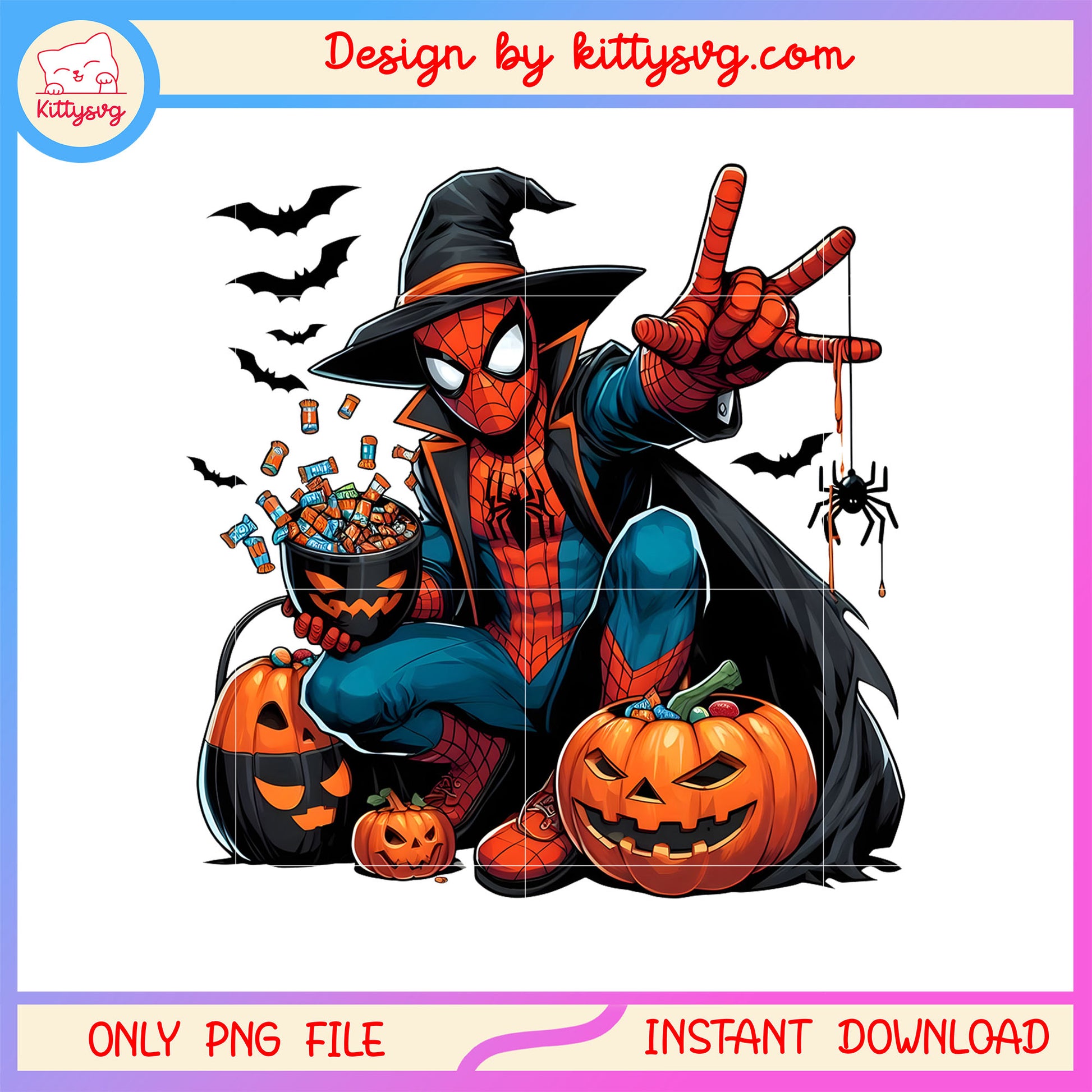 Spiderman halloween trick or treat png, spiderman character png
