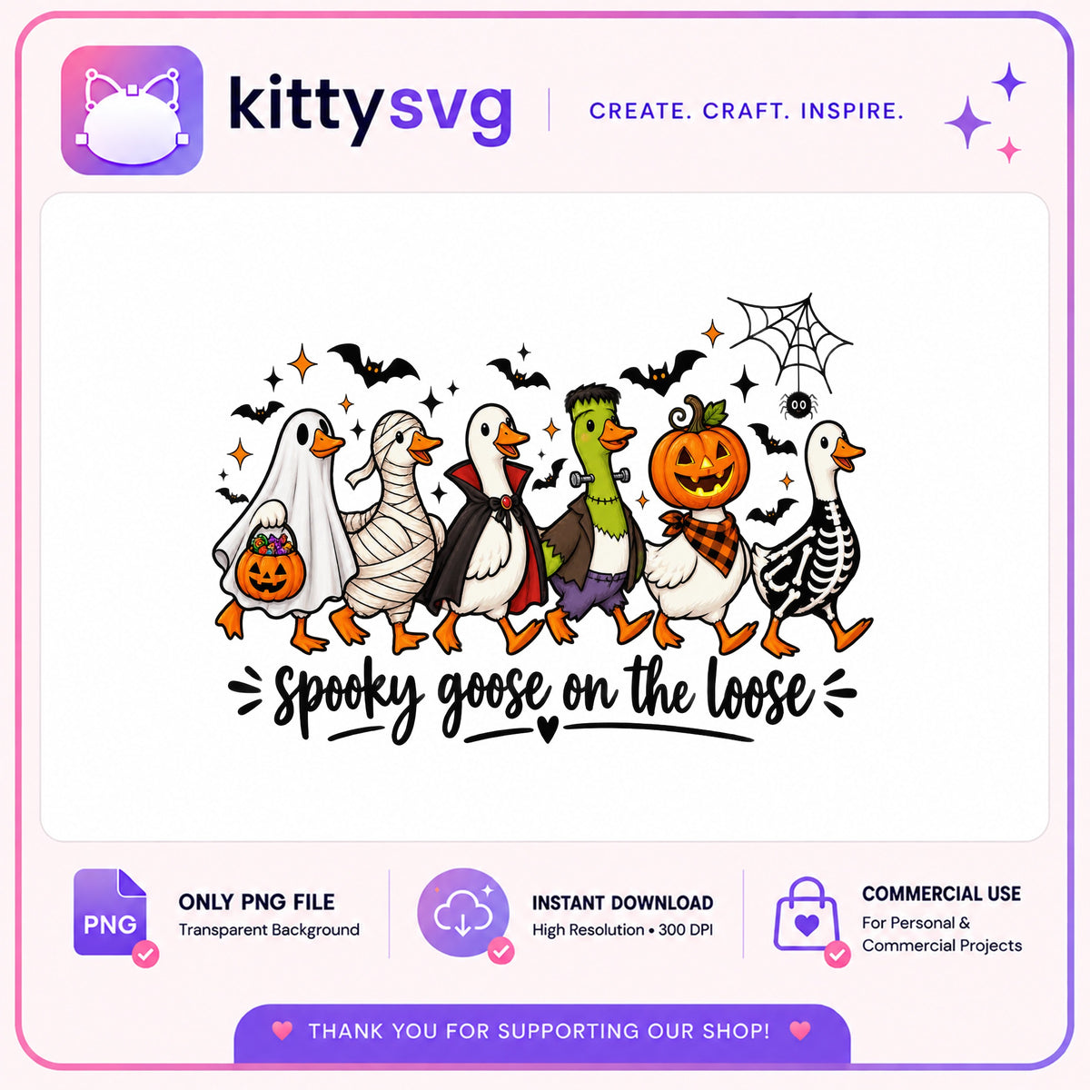 Spooky Goose On The Loose PNG, Halloween Goose PNG, Funny Duck PNG
