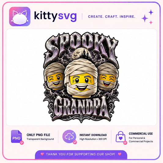 Spooky Grandpa Mummy PNG, Halloween Grandpa PNG, Grandpa Halloween PNG