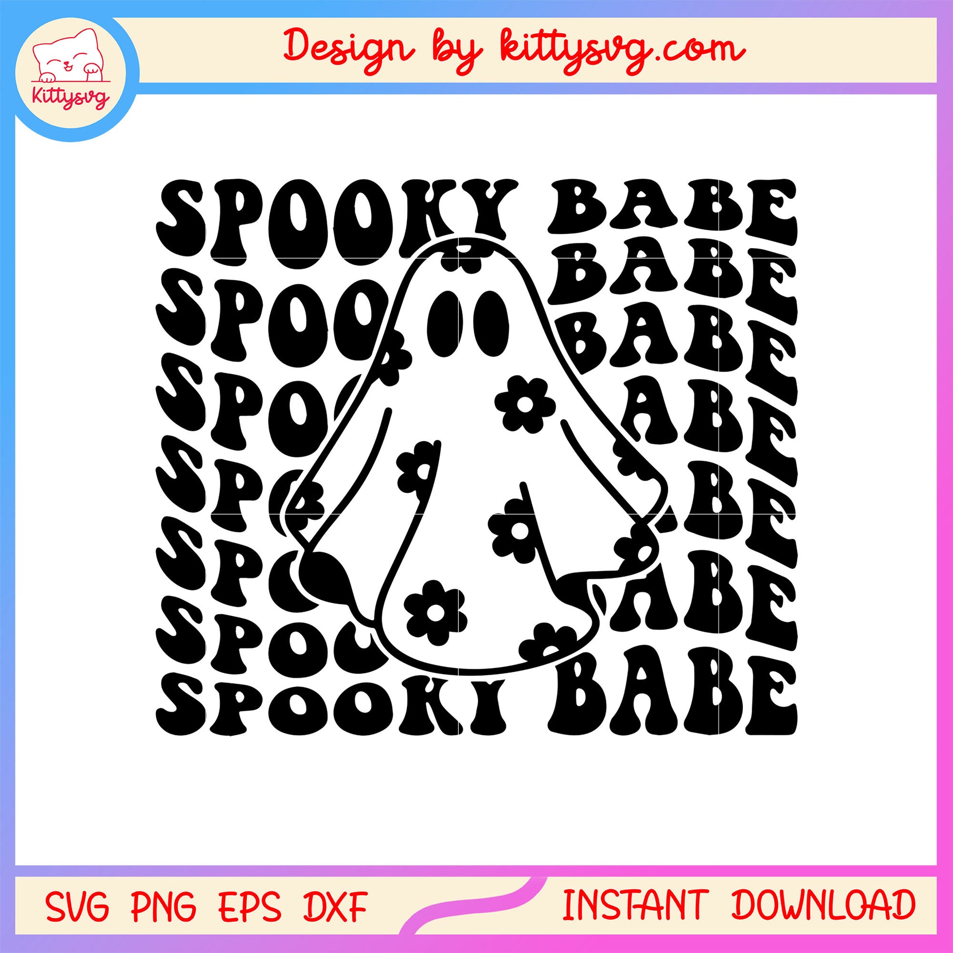 Spooky babe halloween ghost design svg, sheet ghost svg