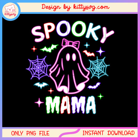 Spooky mama sheet ghost and coquette bow png, boo the ghost png