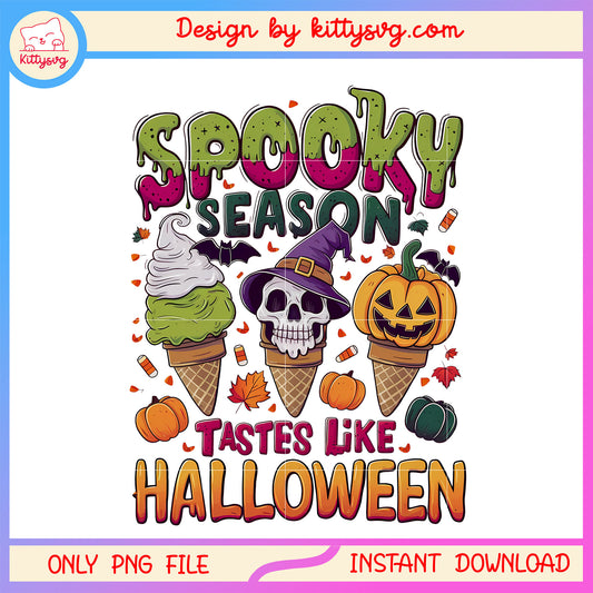 Spooky season tastes like halloween png, horror ice cream png