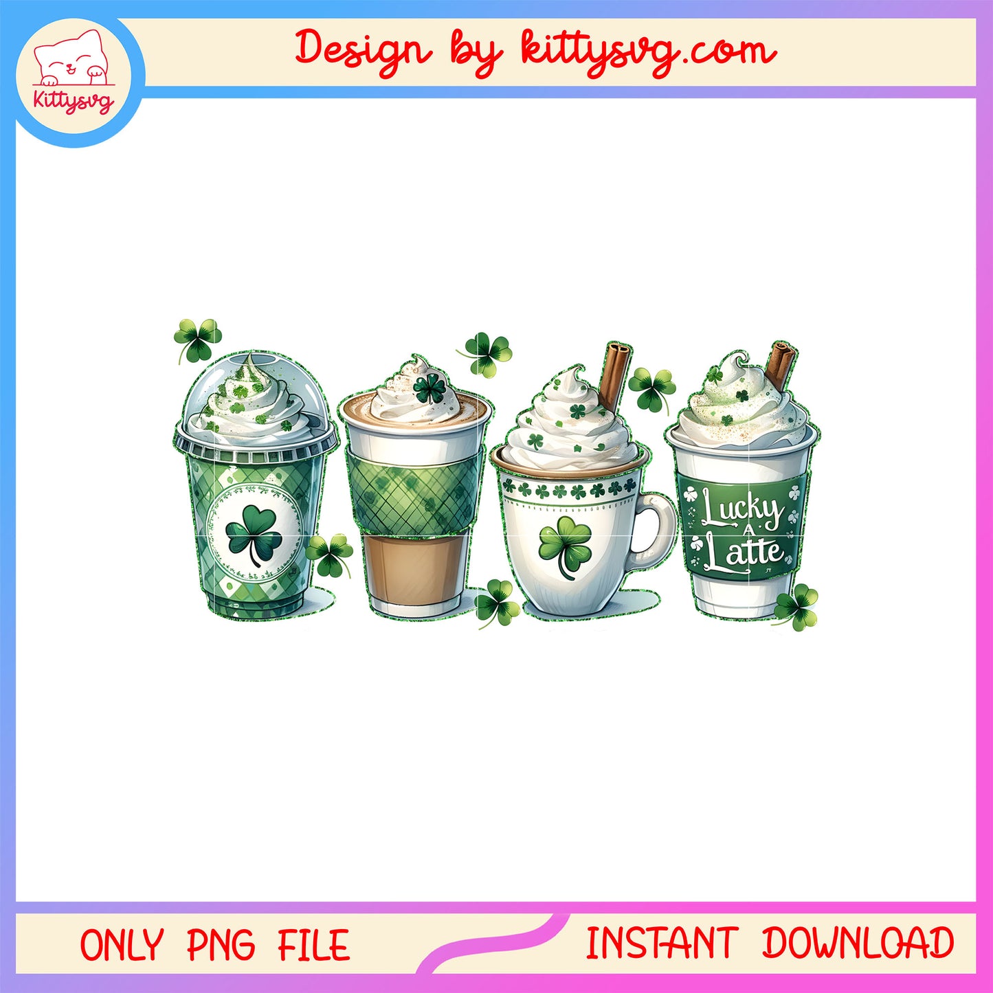 Sticker coffee and tea patrick png, st patrick's day png