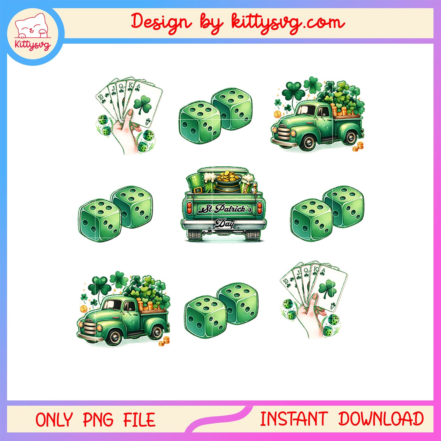 Sticker game green patrick png, st. patrick's day game​ png