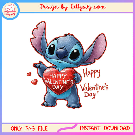 Stitch character happy valentine png, stitch valentines day​​ png