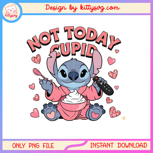 Stitch cream pink valentine png, stitch valentines day​​ png