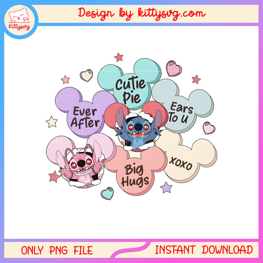 Stitch design mickey valentine png, stitch valentines day​​ png