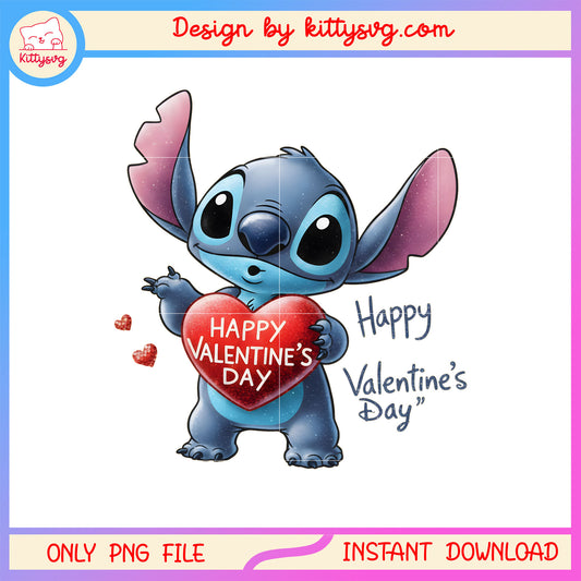 Stitch love cute valentine png, stitch valentines day​​ png