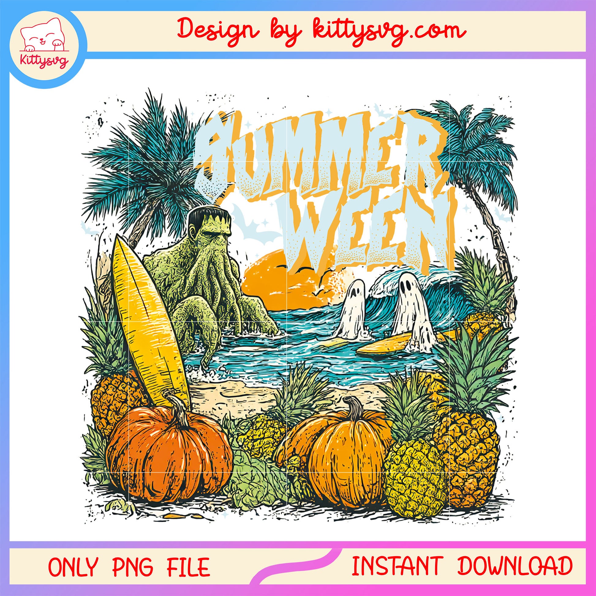 Summerween scary halloween png, horror halloween png, spirit halloween png