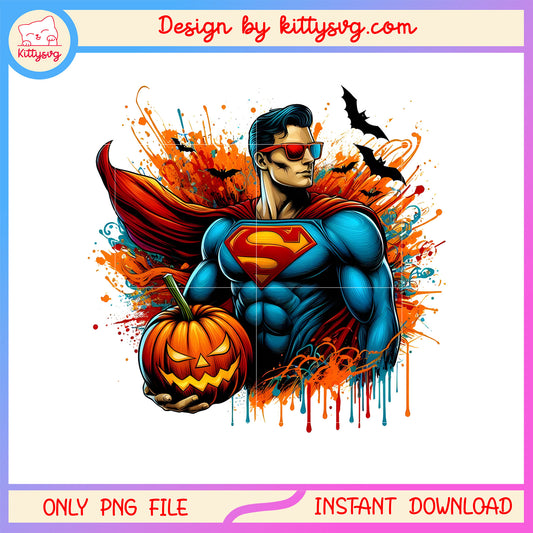 Superman halloween colorful png, superman avengers png