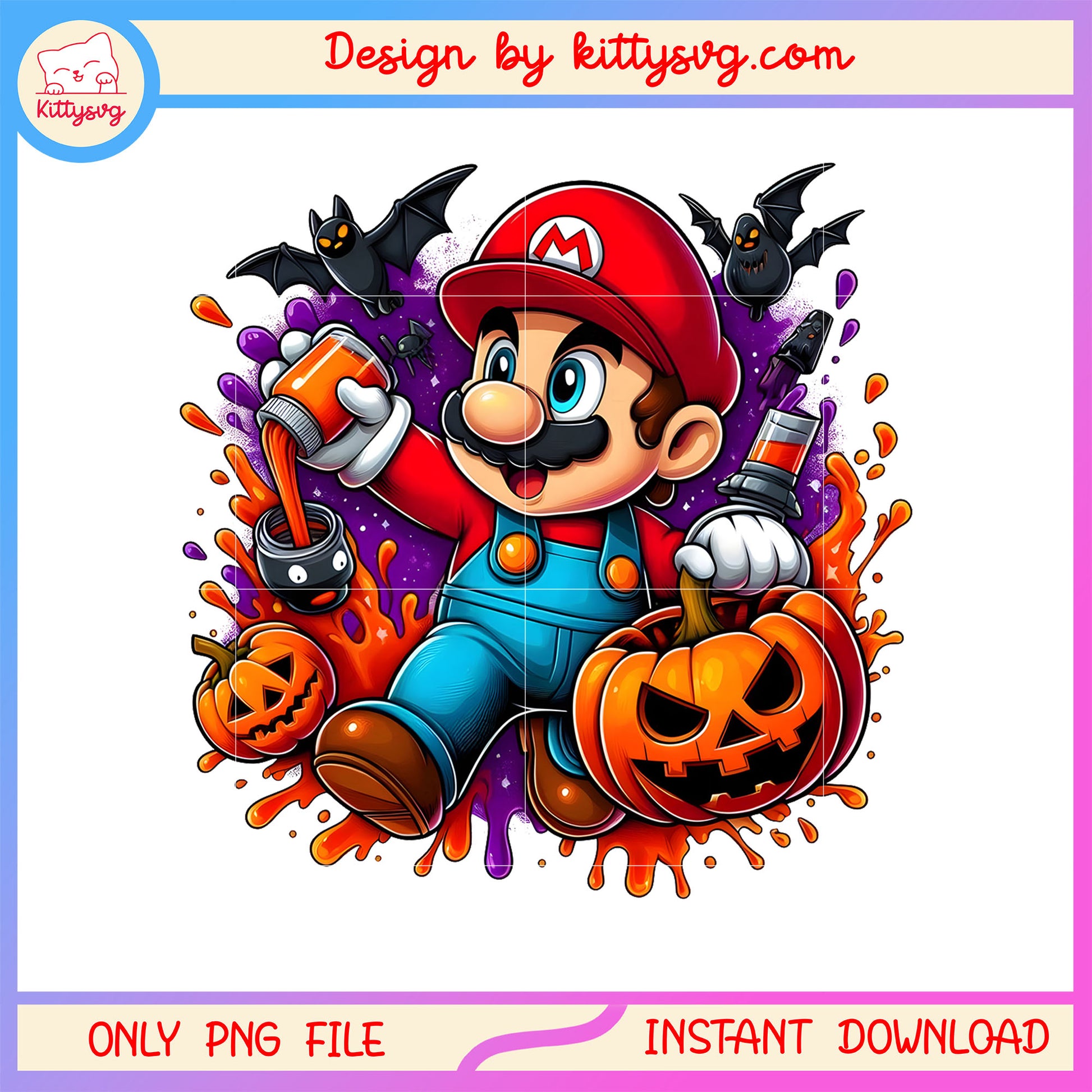 Super mario halloween pumpkin png, halloween mario png