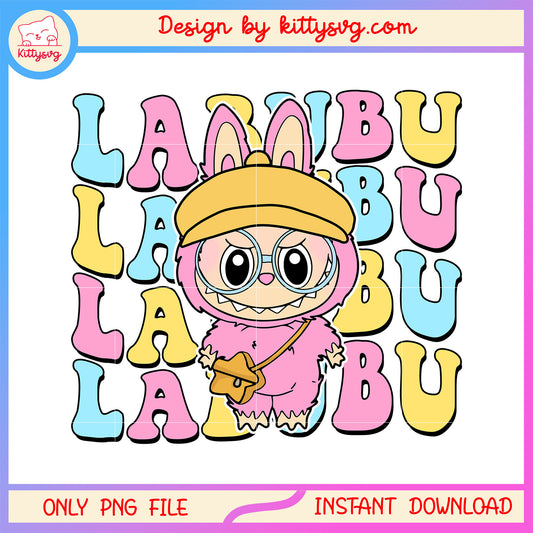 Sweetie labubu cute scholar clothes popmart design png, labubu monster png