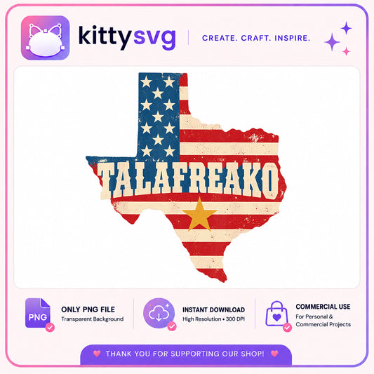 Talafreako Texas PNG, American Flag Texas Shirt, 4th Of July PNG