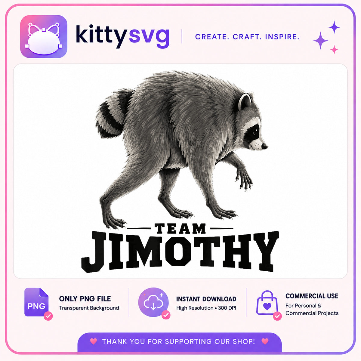 Team Jimothy Raccoon PNG, Funny Raccoon Clipart, Raccoon PNG