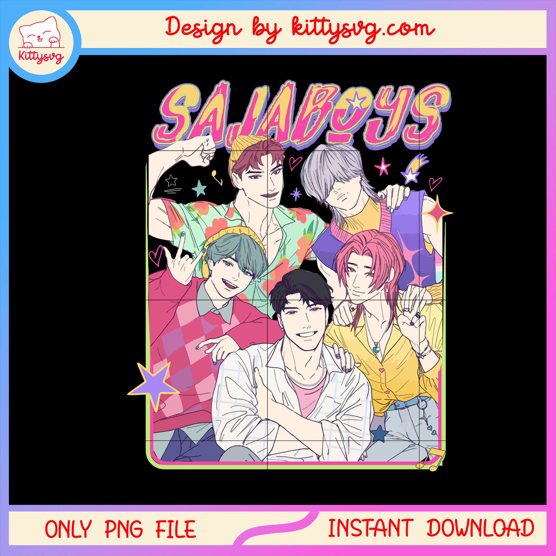 Team saja boys color design png, saja boys png, huntrix png