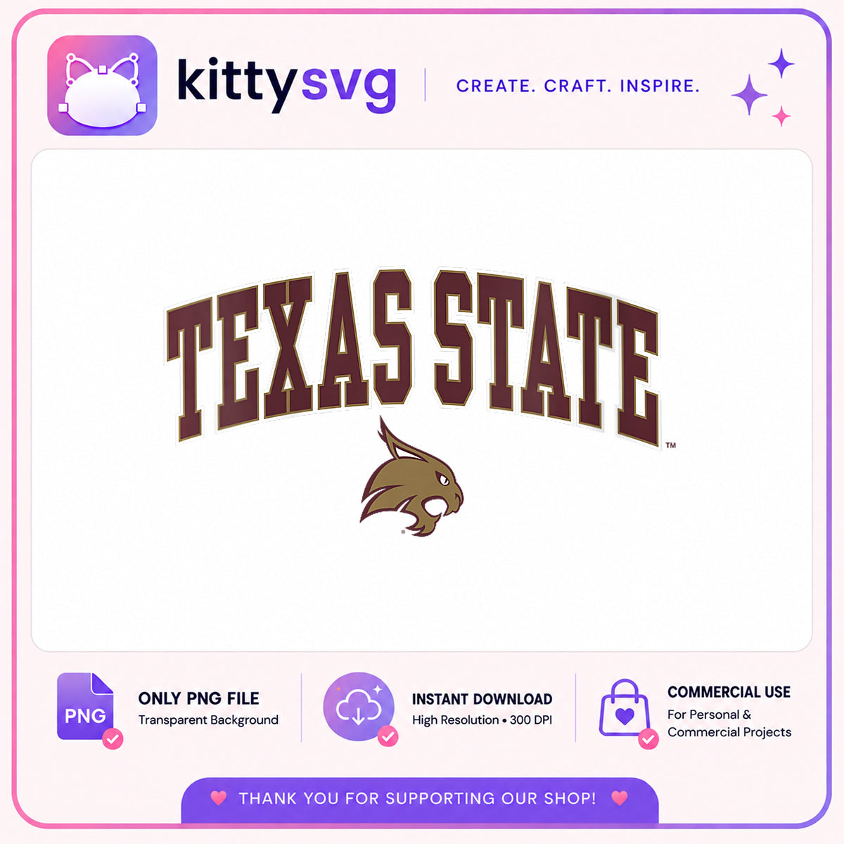 Texas State Bobcats PNG, College Football PNG, Bobcat PNG