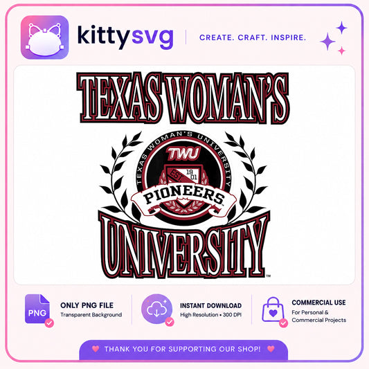 Texas Womans University PNG, TWU Pioneers PNG, College PNG