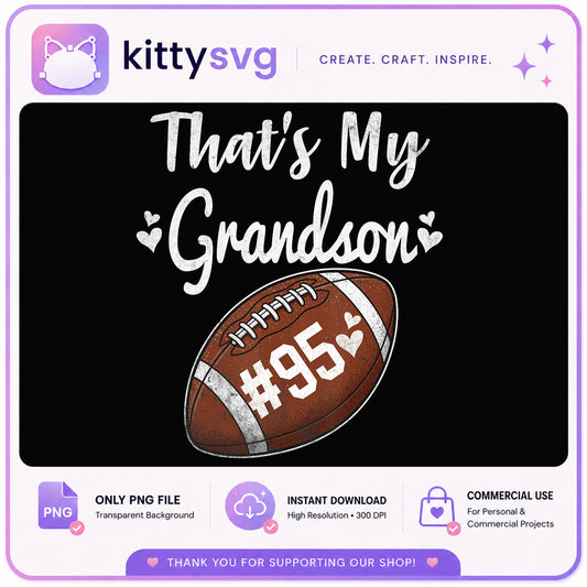 That's My Grandson Football PNG, Grandma Football Shirt, PNG