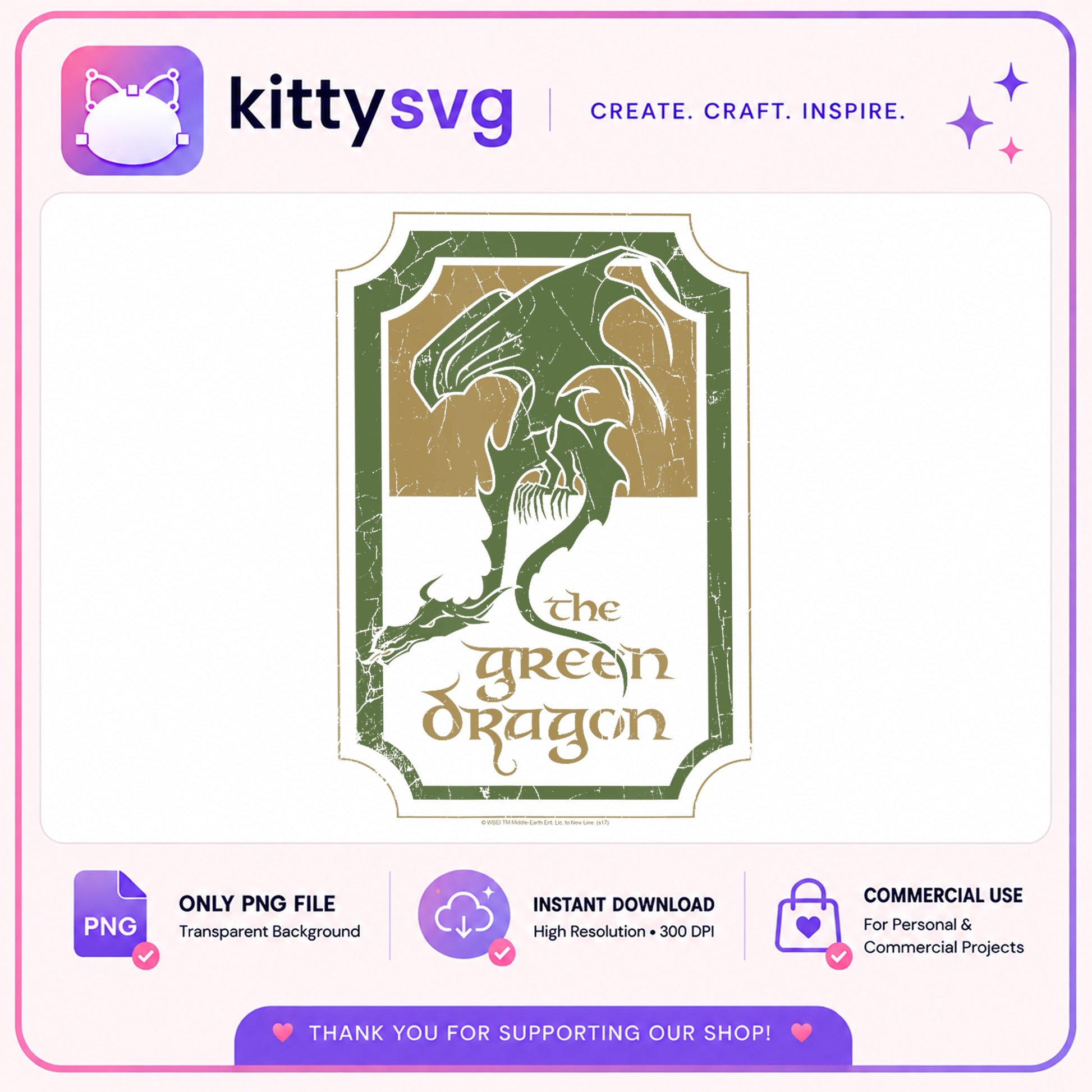 The Green Dragon PNG, Lord Of The Rings PNG, LOTR Hobbit PNG
