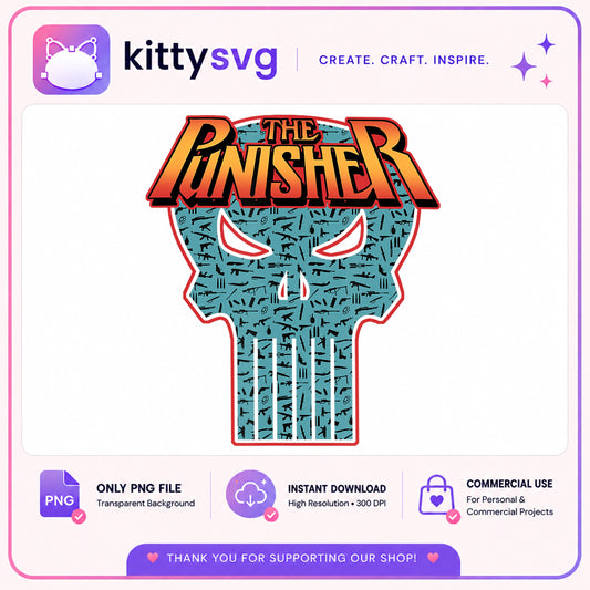 The Punisher Skull PNG, Marvel Comics PNG, Punisher Logo PNG
