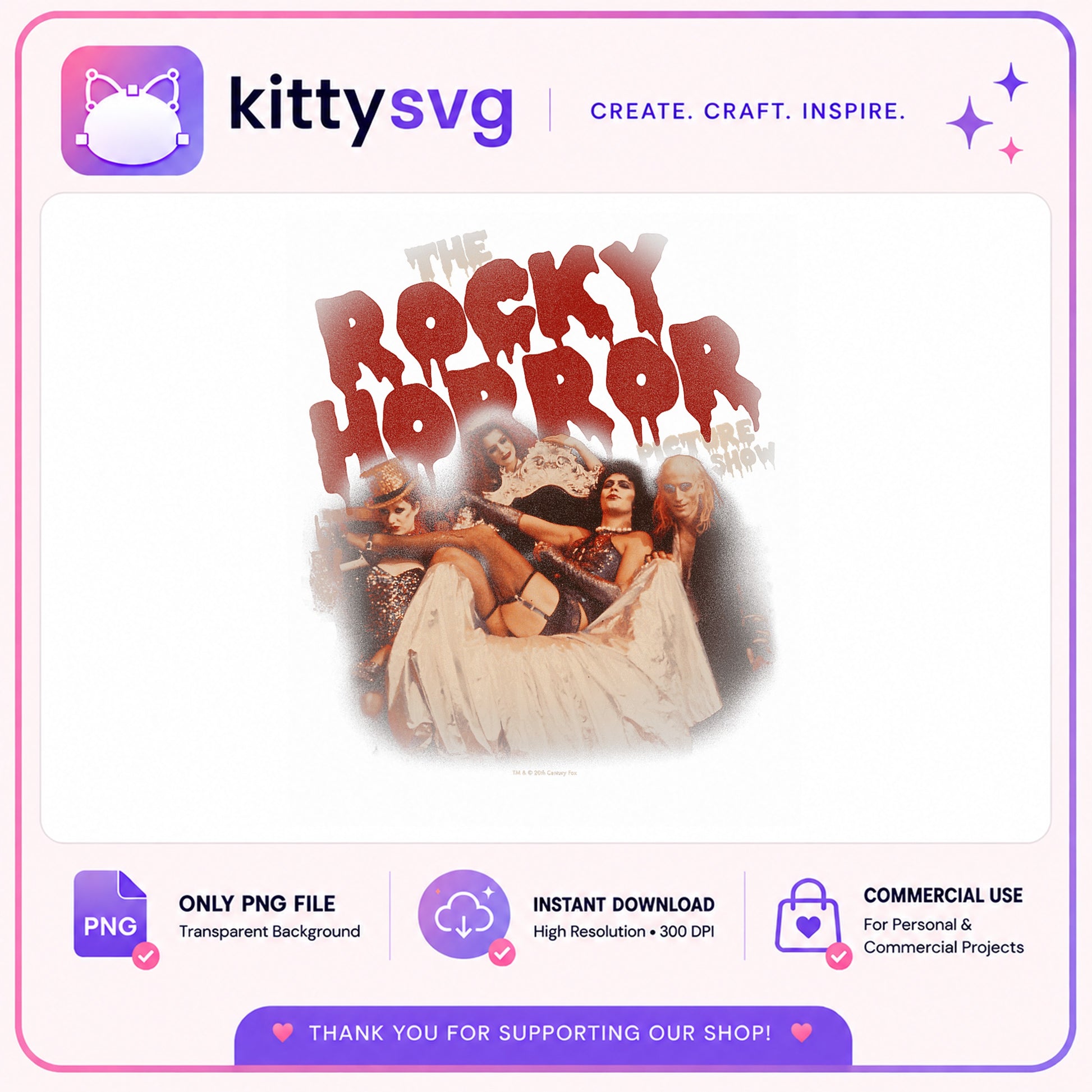 The Rocky Horror Picture Show PNG, Horror Movie PNG, Retro PNG