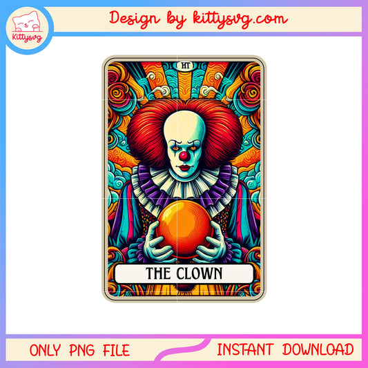 The clown pennywise halloween card design png, pennywise png