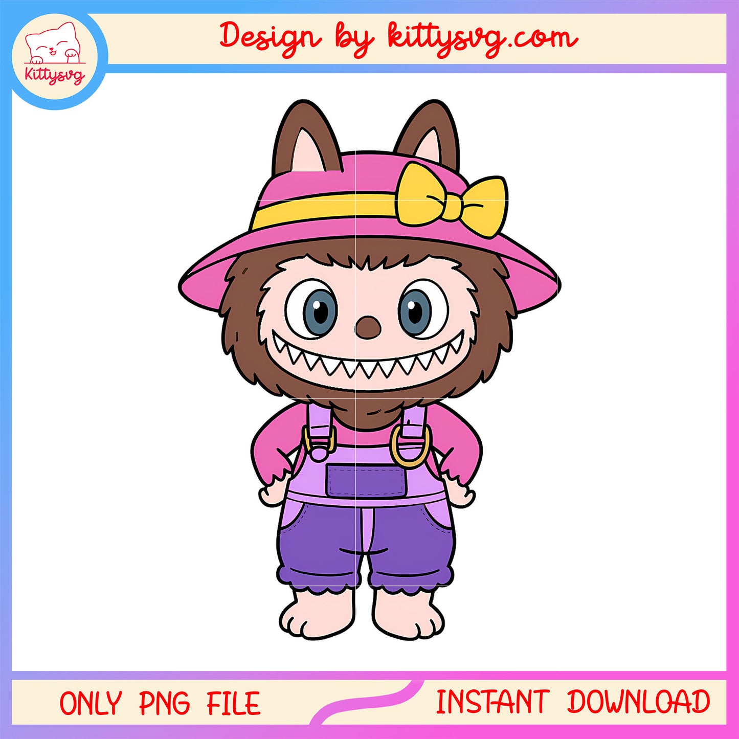 The farmer labubu cute doll png, labubu blind box png