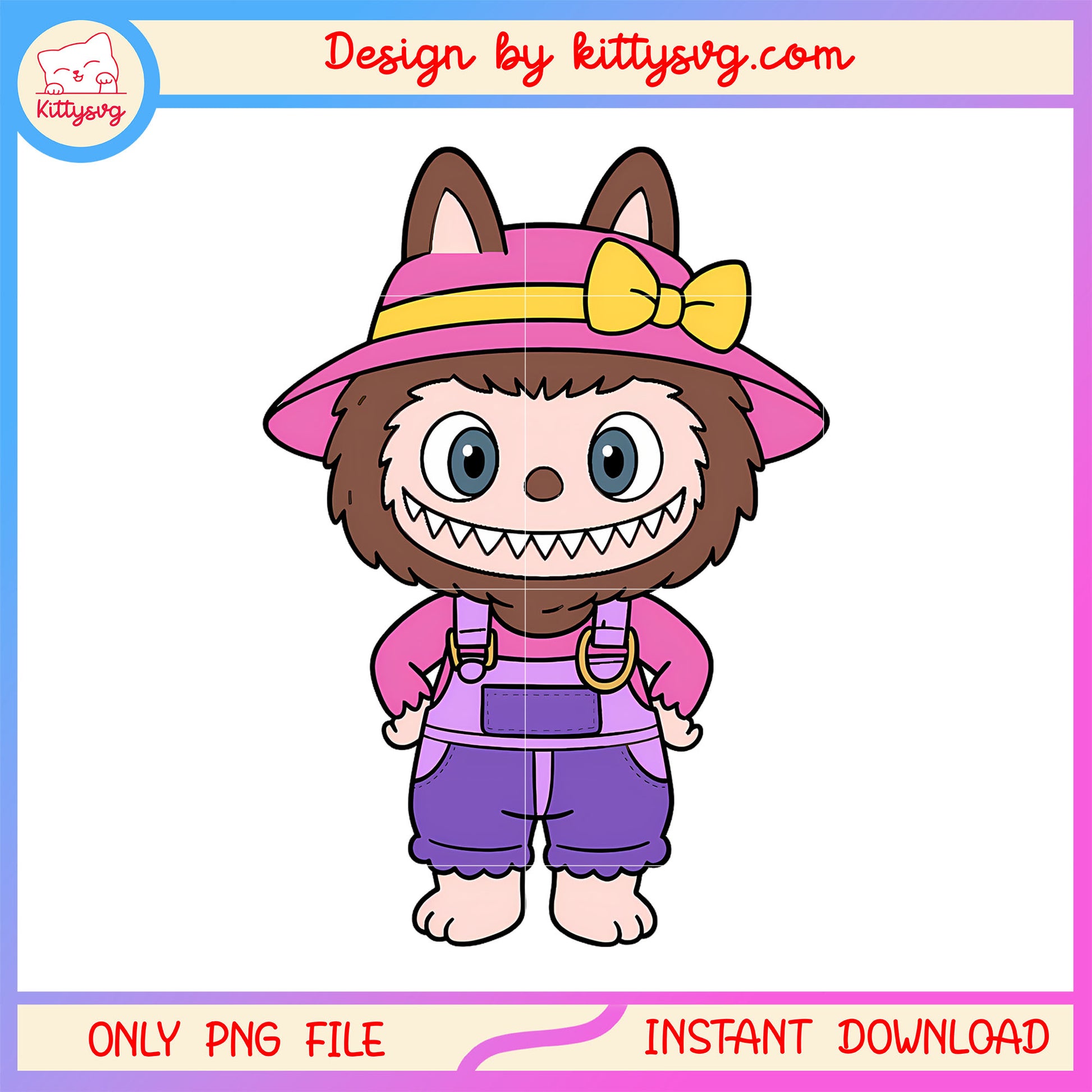 The farmer labubu cute doll png, labubu blind box png