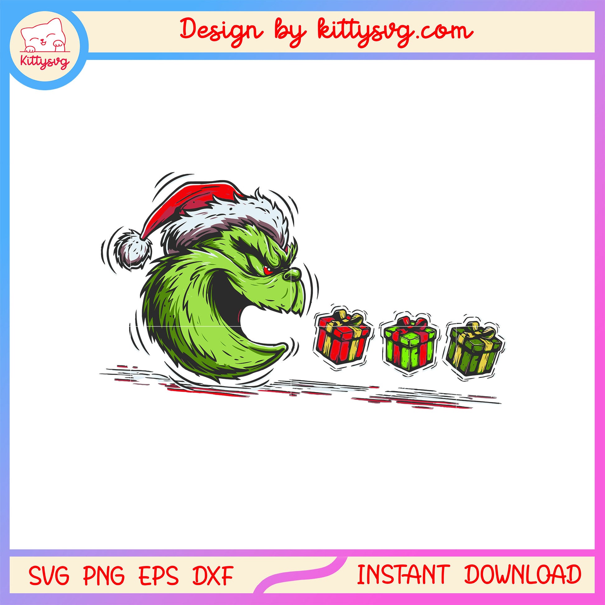 The grinxh christams pacman design svg, grinch character svg