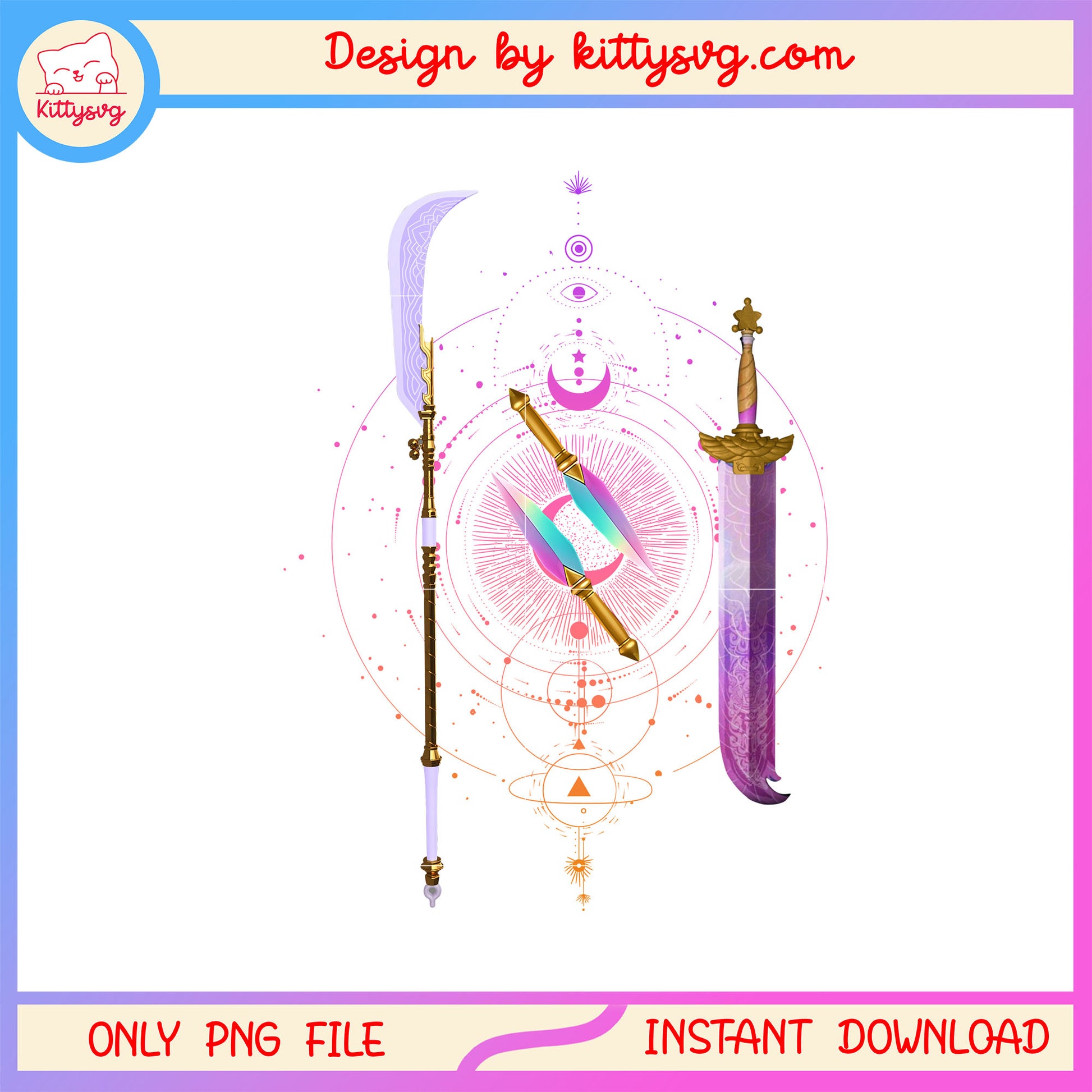 The huntrix weapon design png, huntrix group png, kpop png