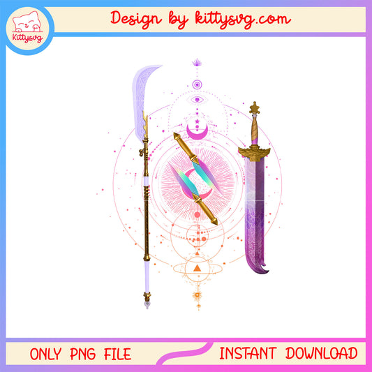 The huntrix weapon design png, huntrix group png, kpop png