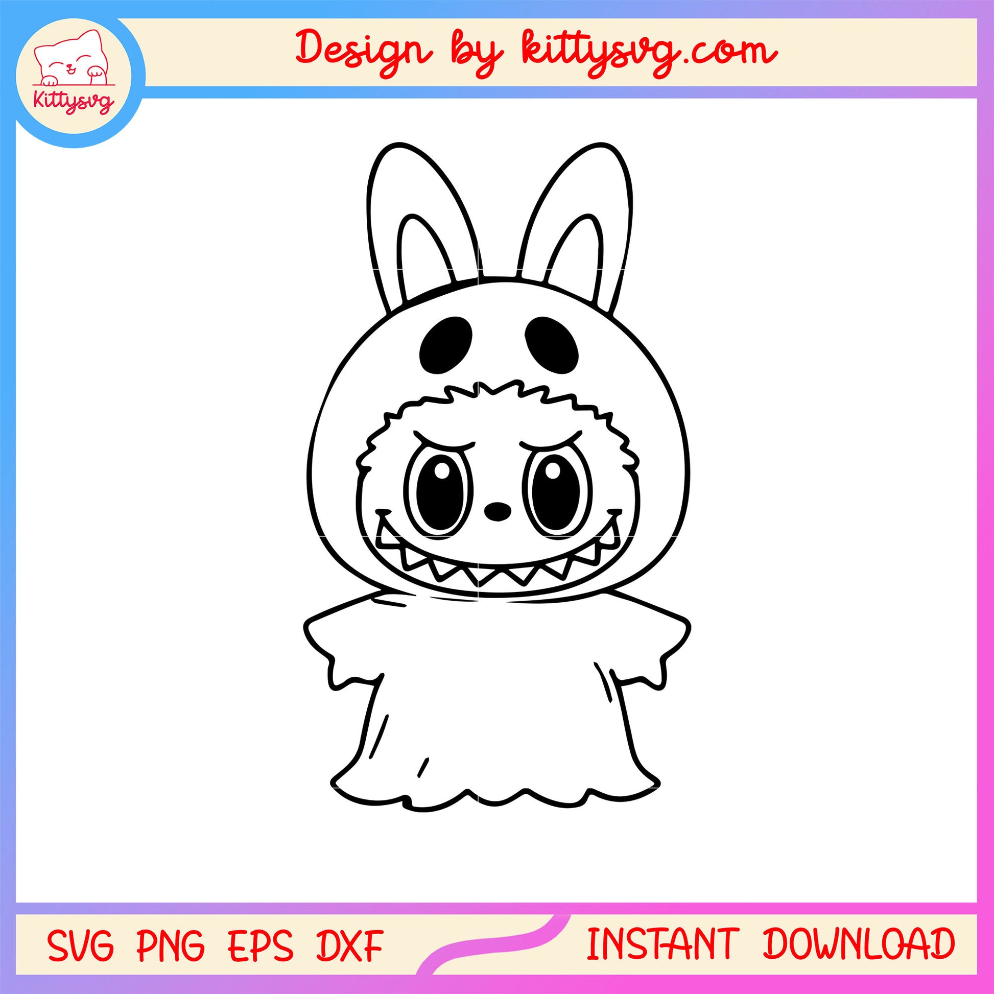 The labubu halloween sheet ghost design svg, labubu dolls svg