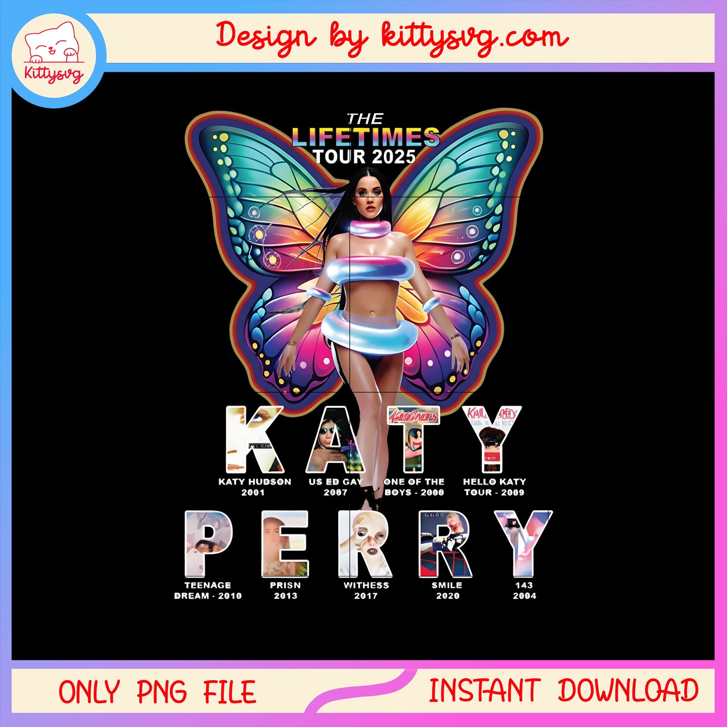 The lifetimes tour 2025 butterfly katy perry png, katy perry png