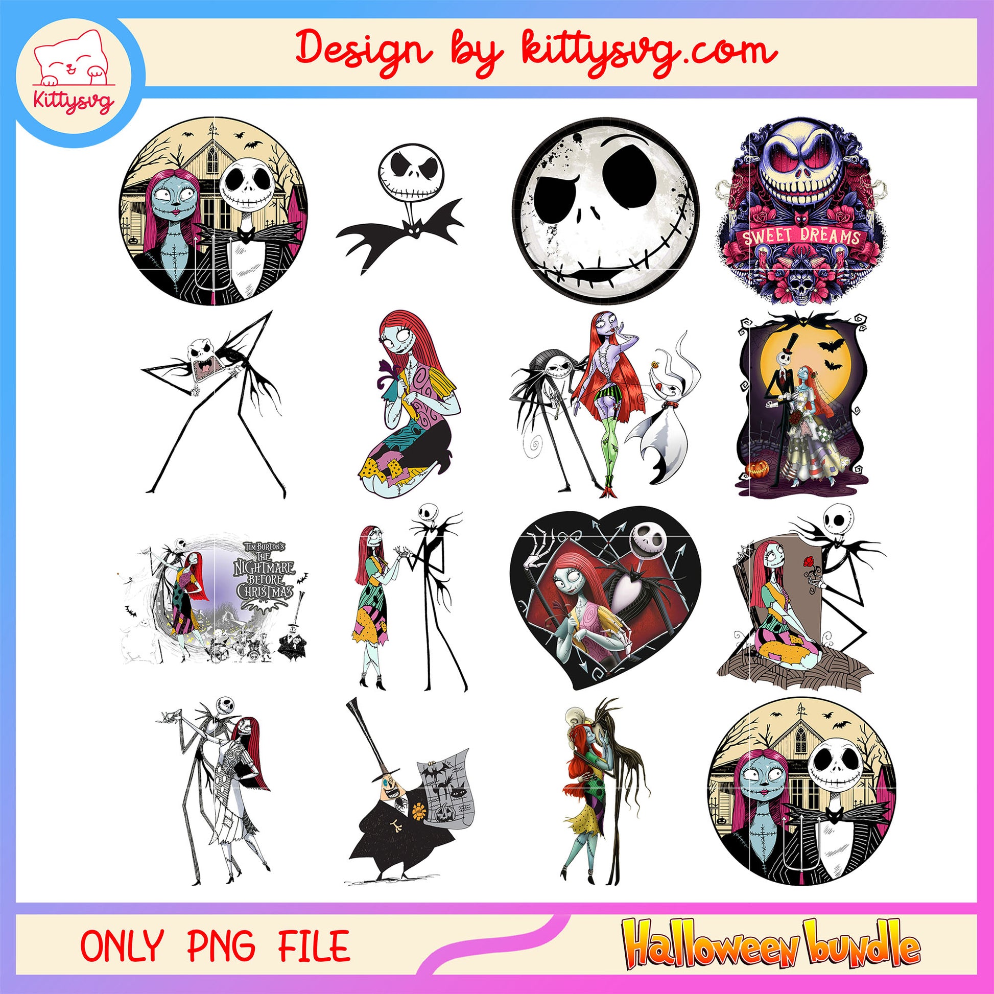 The nightmare before christmas bundle png, halloween jack skellington​ png