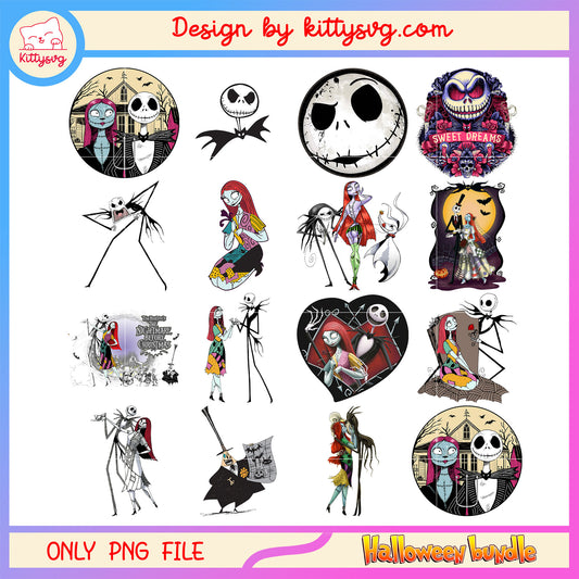 The nightmare before christmas bundle png, halloween jack skellington​ png