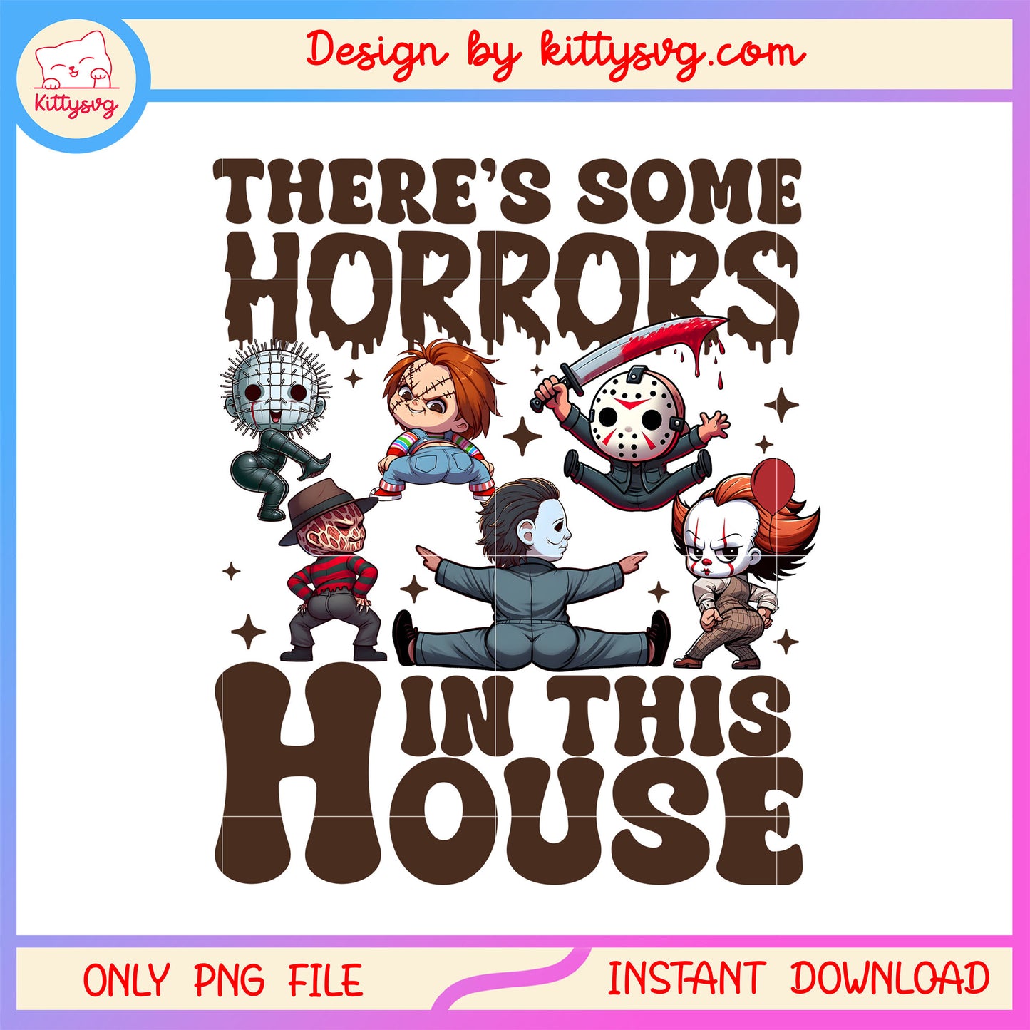 There's some horrors in this house design png, horror movies png