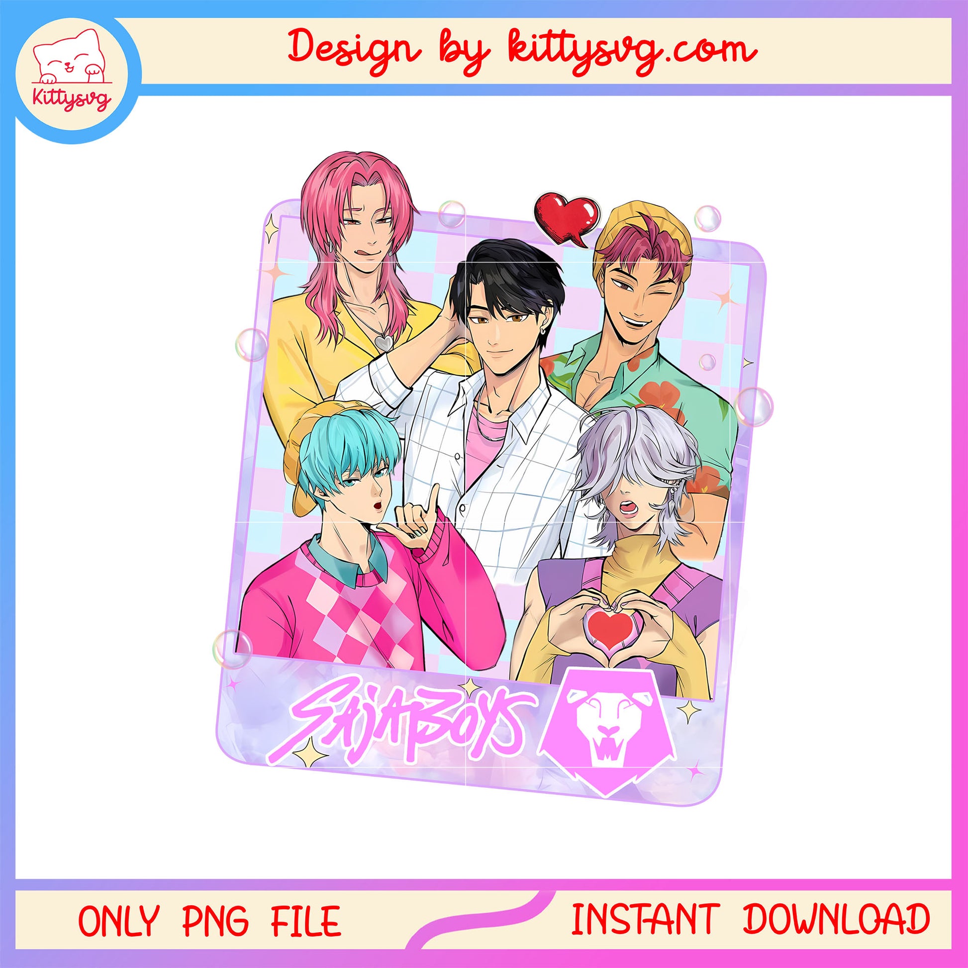 The saja boys card design png, kpop demon hunter merch png