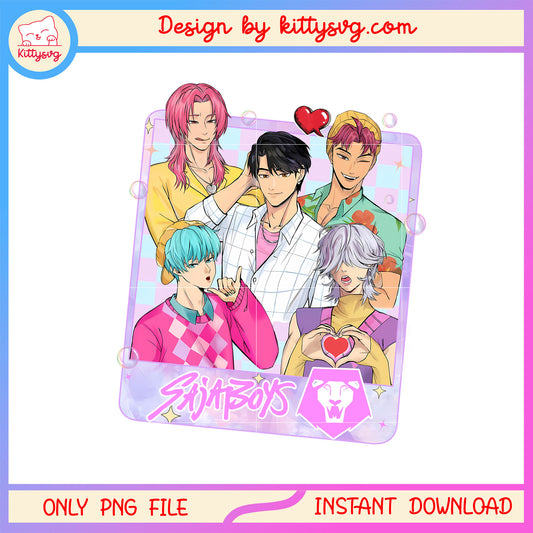 The saja boys card design png, kpop demon hunter merch png