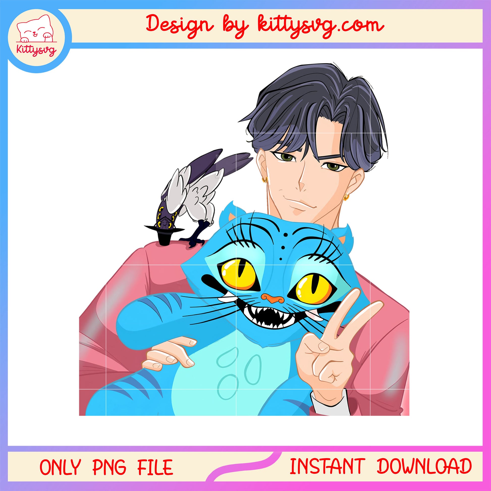 The saja boys jinu and derpy tiger design png, jinu demon png