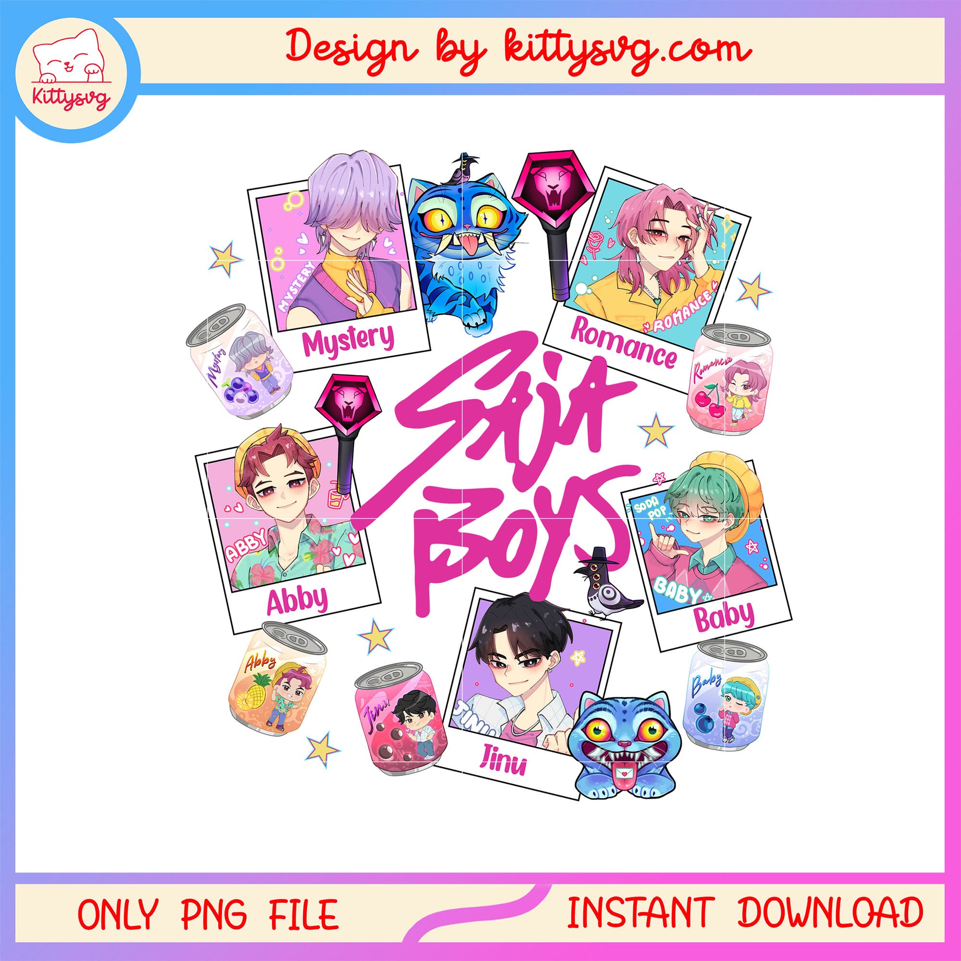 The saja boys picture design png, kpop demon hunters saja boys bandpng