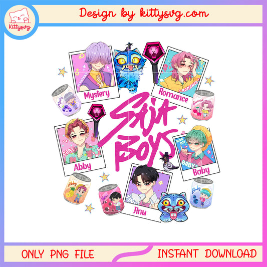The saja boys picture design png, kpop demon hunters saja boys bandpng