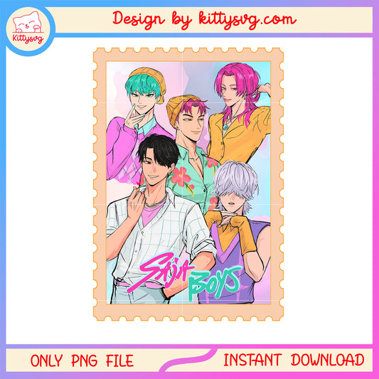 The saja boys stamp design png, the saja boys kpop band png