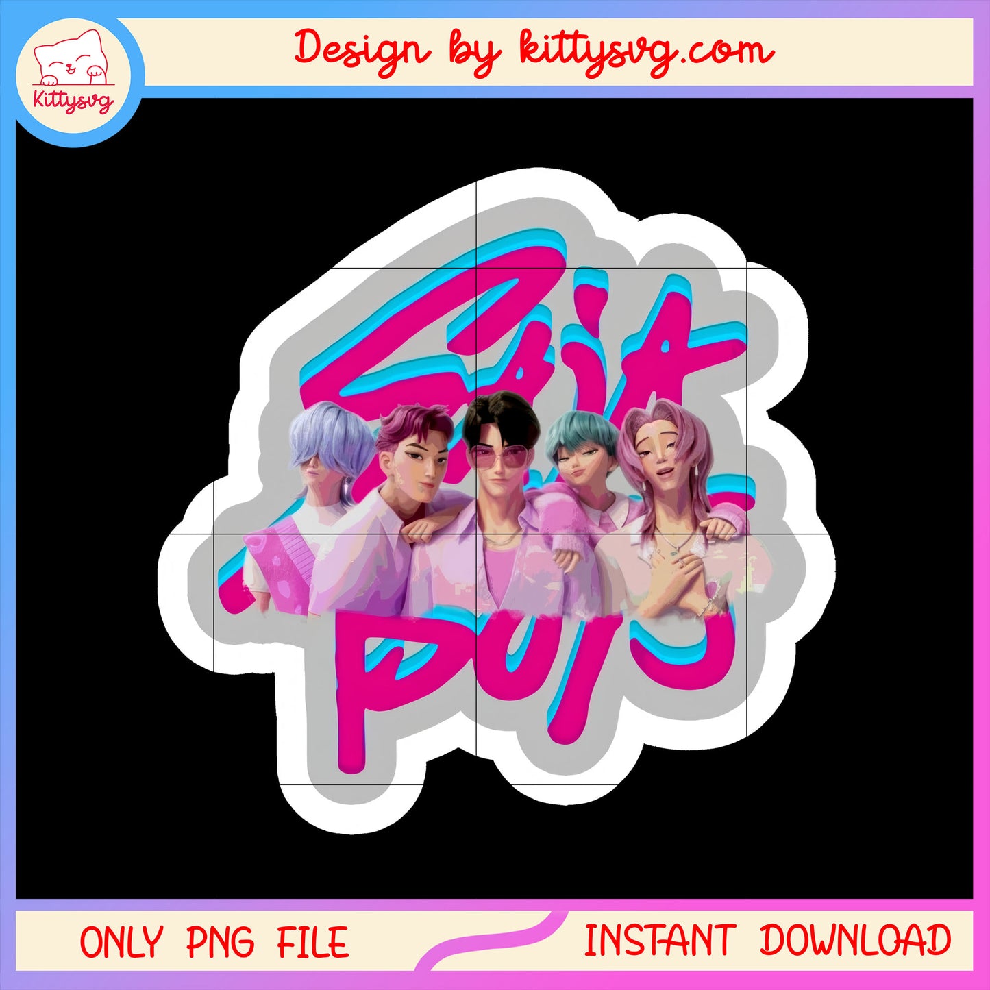 The saja boys sticker design png, saja boys group png