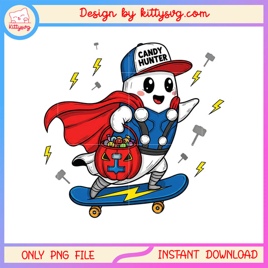 Thor avengers skateboard halloween png, halloween thor png