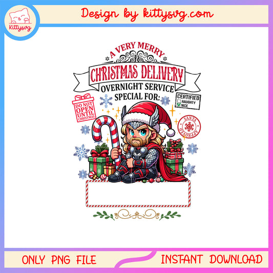 Thor very merry christmas delivery png, marvel thor png